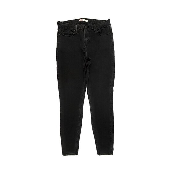Signature Mid Rise Skinny Women's size 12 Long Black Denim jeans - Picture 1 of 4